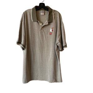 VINTAGE Y2K WARNER BROS. MEN'S FOGHORN LEGHORN KHAKI GREEN POLO SHIRT SZ XXL